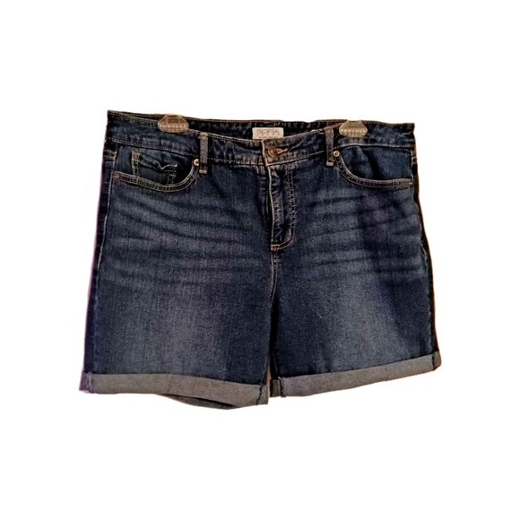 sofia by sofia vergara Pants - Sofia Vergara Women's Gabriella Mid Rise Denim Roll Cuff Shorts - Size 12